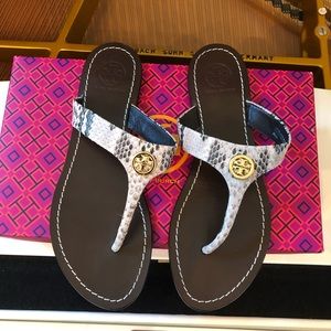 Tory Burch Python Thong Sandals Size 7 - like new